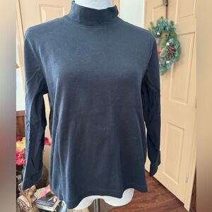 Five (5) Lands End cotton mock turtleneck long sleeved shirts size large